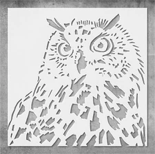 Realistic Owl Stencil Template Reusable - Wall Art, DIY Crafts, Fabric Painting