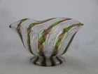 Vintage Salviati Latticino Finger Bowl Glass Gold Aventurine Zanfirico Murano
