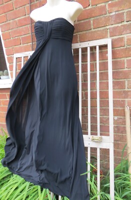 coast black strapless dress Coast Women's Strapless Maxi Dress With Pleated Chiffon Cape in Black | Size: 10