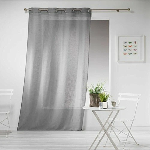 Douceur D'Intérieur - 1603521, Tenda Con Occhielli , 140 X 280 Cm Essentiel Poliestere Unito Nero 3964277