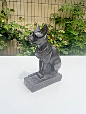Sculpture, statue, résine, chat, animal, noir, design, moderne
