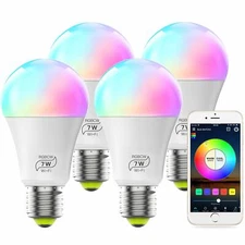 MagicLight Smart Light Bulb, Color Changing, E26 7W (60w Equivalent) - 4 PACK