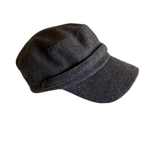Gray Felt Military Cadet Army Cap Hat 