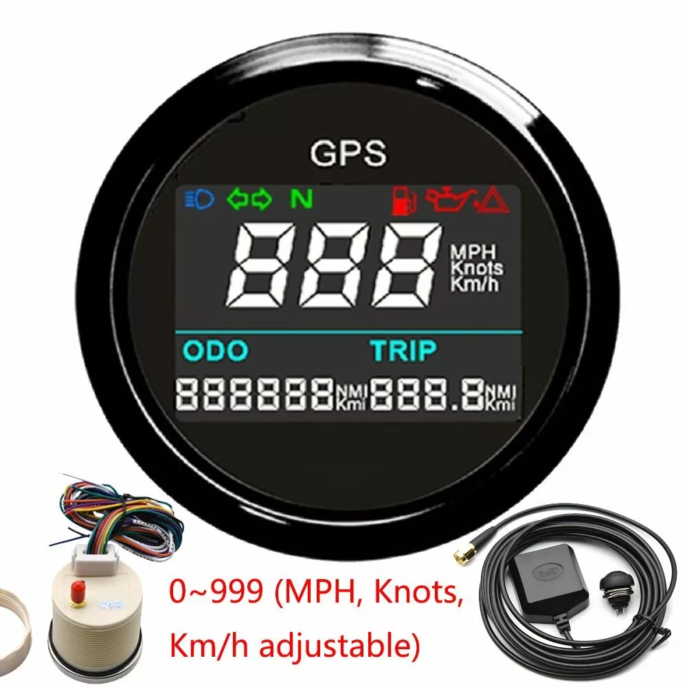 Digital GPS Speedometer Odometer Adjustable Mileage Trip Counter