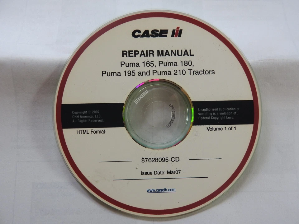 2008-11 Case IH Puma 115 125 140 155 Tractor Service Repair Manual Set on CD/DVD - Image 2 of 4