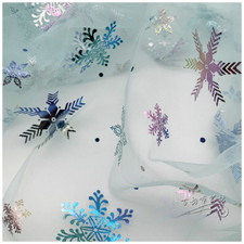 1 Meter Colorful Snowflake Mesh Fabric Shiny Net Tulle Dress Sewing Crafts DIY