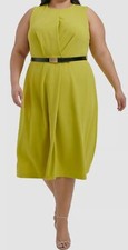 Calvin Klein Women's Green Sleeveless Midi Dress Plus Size 14W