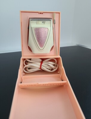 Vintage Remington Princess Electric Shaver, pink, original case, 1950s