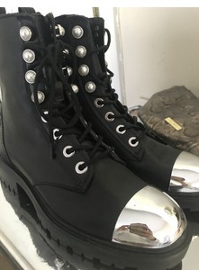 zara pearl biker boots