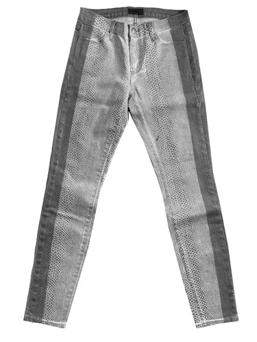koral mid-rise skinny grey duet cobra print stretch jeans size