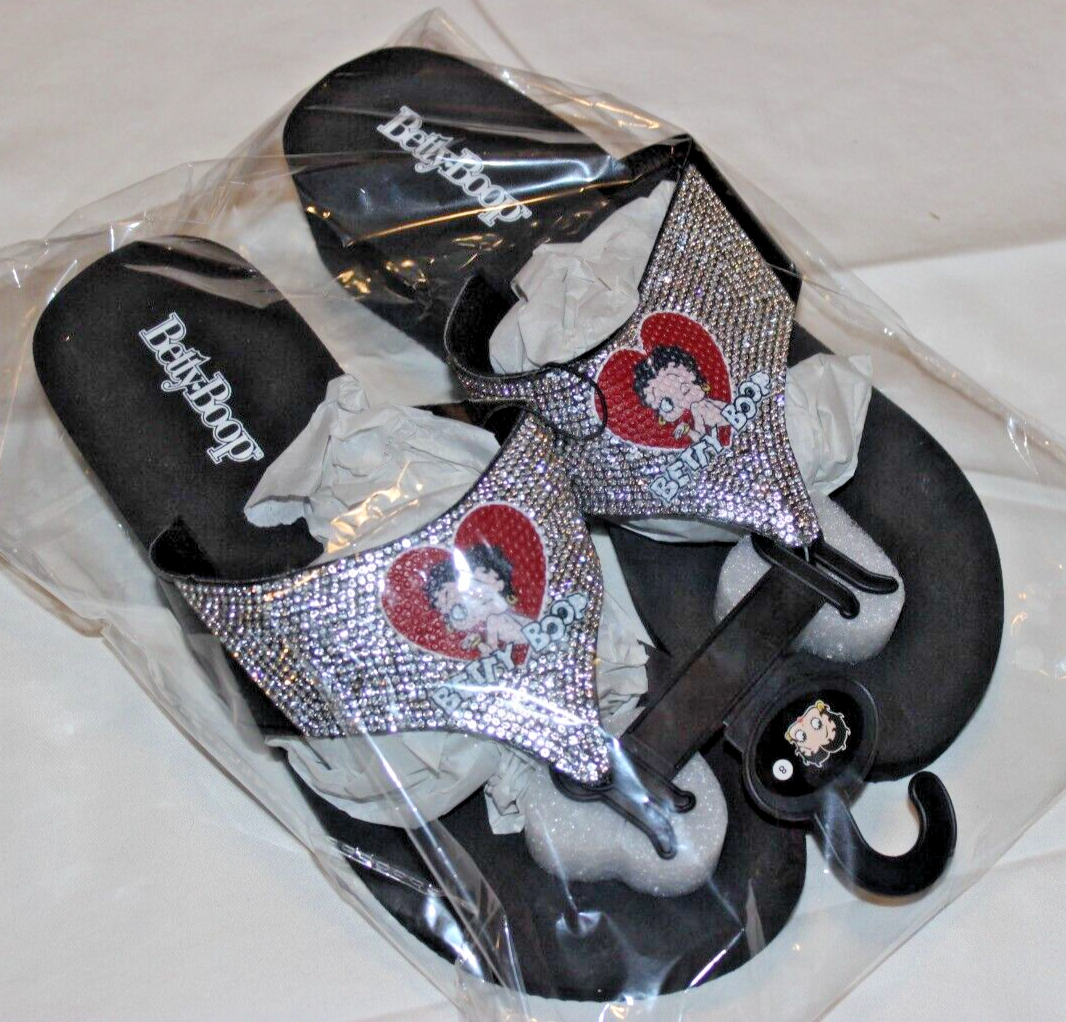 NWT Betty Boop black rhinestone platform wedge thong sandals y2k vintage Vintage Y2K deadstock Betty boop wedge flip | Mercari main image 2