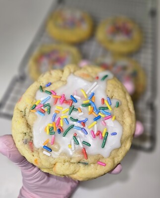 Handmade Birthday Cake Cookies, Giant Cookies, Soft Baked Cookies 