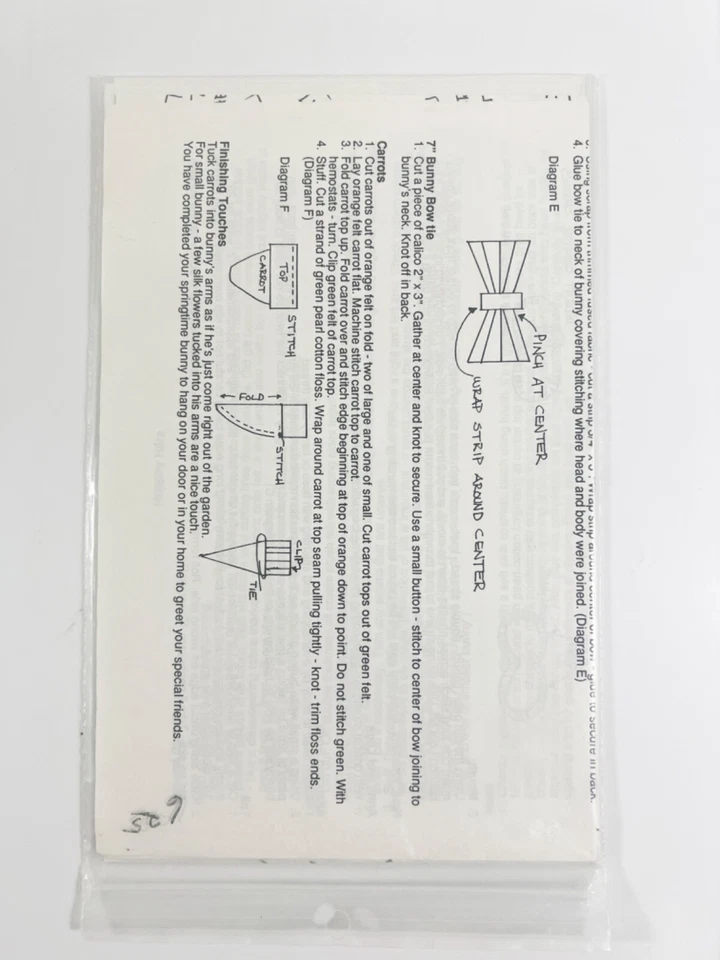 Hoppity Hare Quilt Plush Pattern Indygo Junction 8" and 20" Rabbit Easter VTG - Image 2 of 3