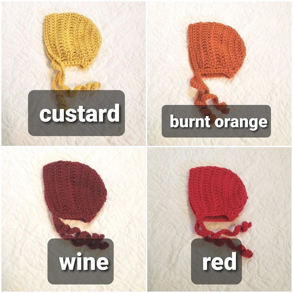 GORRO BEBÉ RECIÉN NACIDO BEBÉ GANCHILLO HECHO A MANO Foto 4 de 4