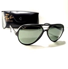 Vintage B&L RAY-BAN W0325 BLACK G15 UV AVIATOR SUNGLASSES Bausch And Lomb 