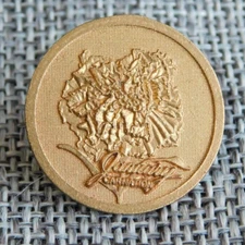 Antique Vtg Flower Birth Month Button January Carnation  Aprx: 15/16" #1508-B