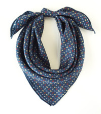 100 twill Silk 20" Square Scarf Women man neckerchief Wrap navy blue red