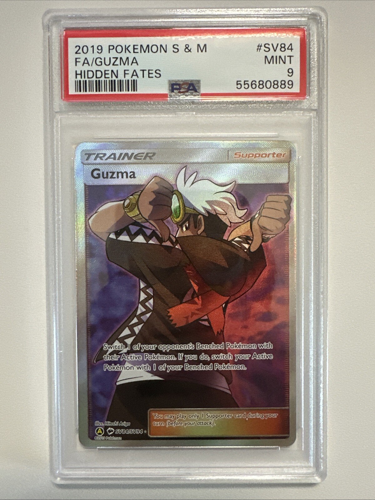 Guzma Full Art SV84/SV94 PSA 9 - Hidden Fates Pokémon Card