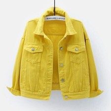 UK Womens Jacket Soft Cotton Coat Ladies Stretch Denim Stonewash Loose Plus Size