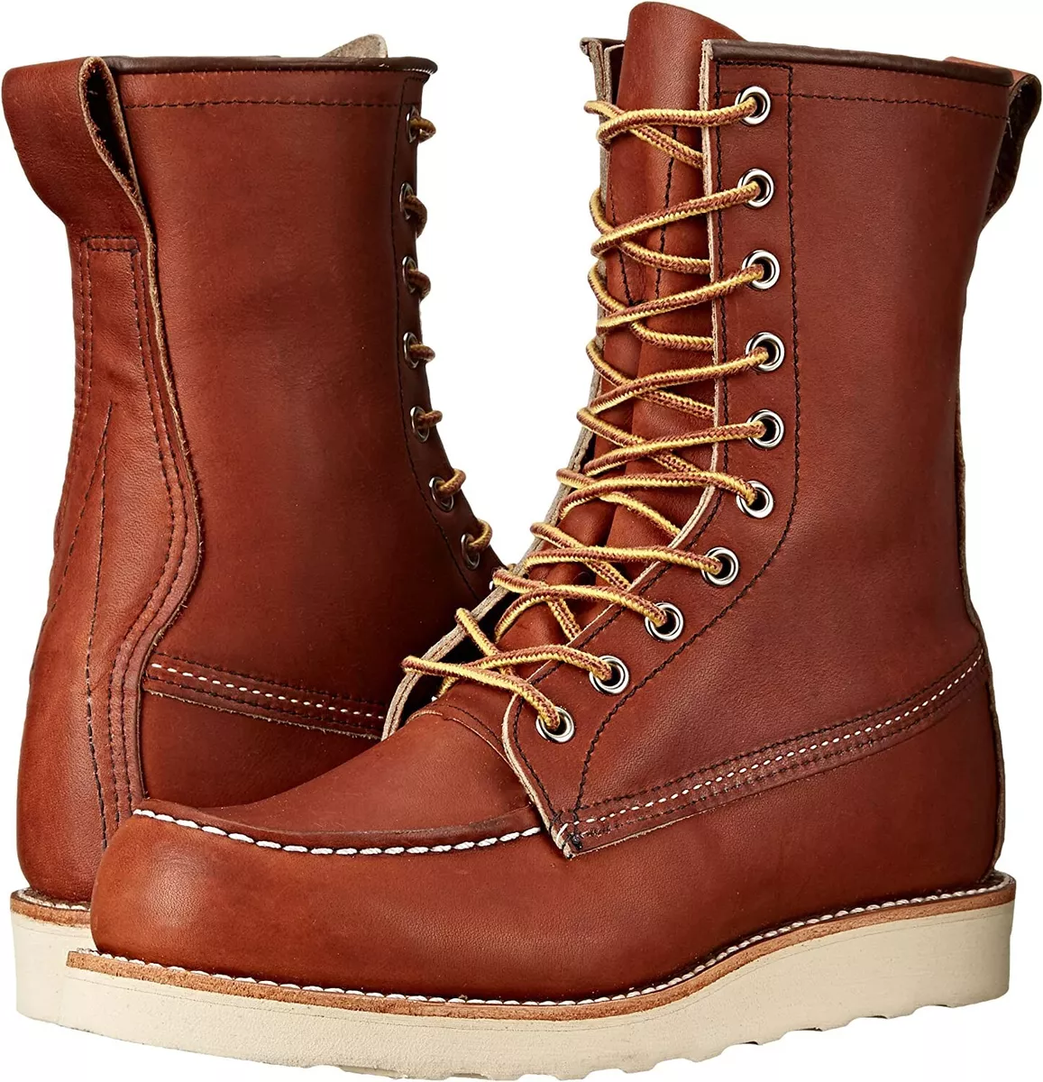 Red Wing Heritage Men's 877 8-Inch Classic Moc Toe Boot - 8 - Oro Legacy