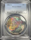 New Listing1882-S Morgan Silver Dollar $1 PCGS MS65 Monster Bright Toning Crazy Color
