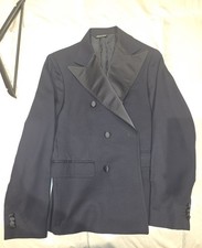 BRIAN DALES Mens Navy Formal Dinner Jacket IT48 UK 38s  100% Wool Double Breast