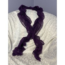 NWT Purple Swiss Mesh Scarf Sheer Statement Piece Layering Spring Summer Fall