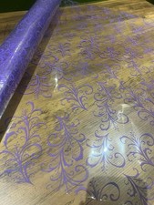 Purple Scroll Cellophane 10 Metres. 80 Cms Wide.