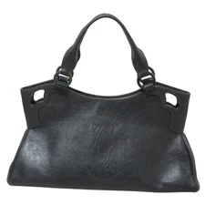 Cartier Marcello De Leather Handbag Women Black One Size