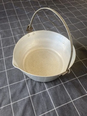 Vintage Large Aluminium Jam Pot Preserving Pan Saucepan 6” Deep, 14” Across - Image 1 of 2