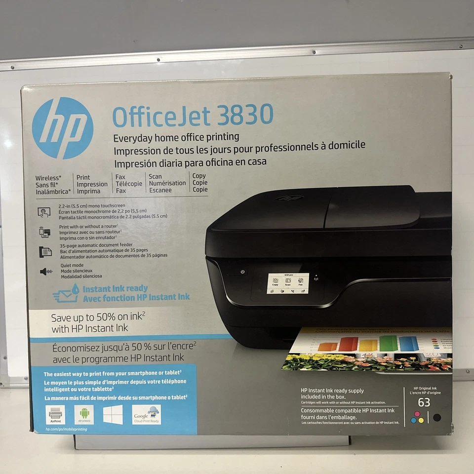 HP OfficeJet 3830 Wireless All-In-One Inkjet Printer - New in Box - Image 2 of 4