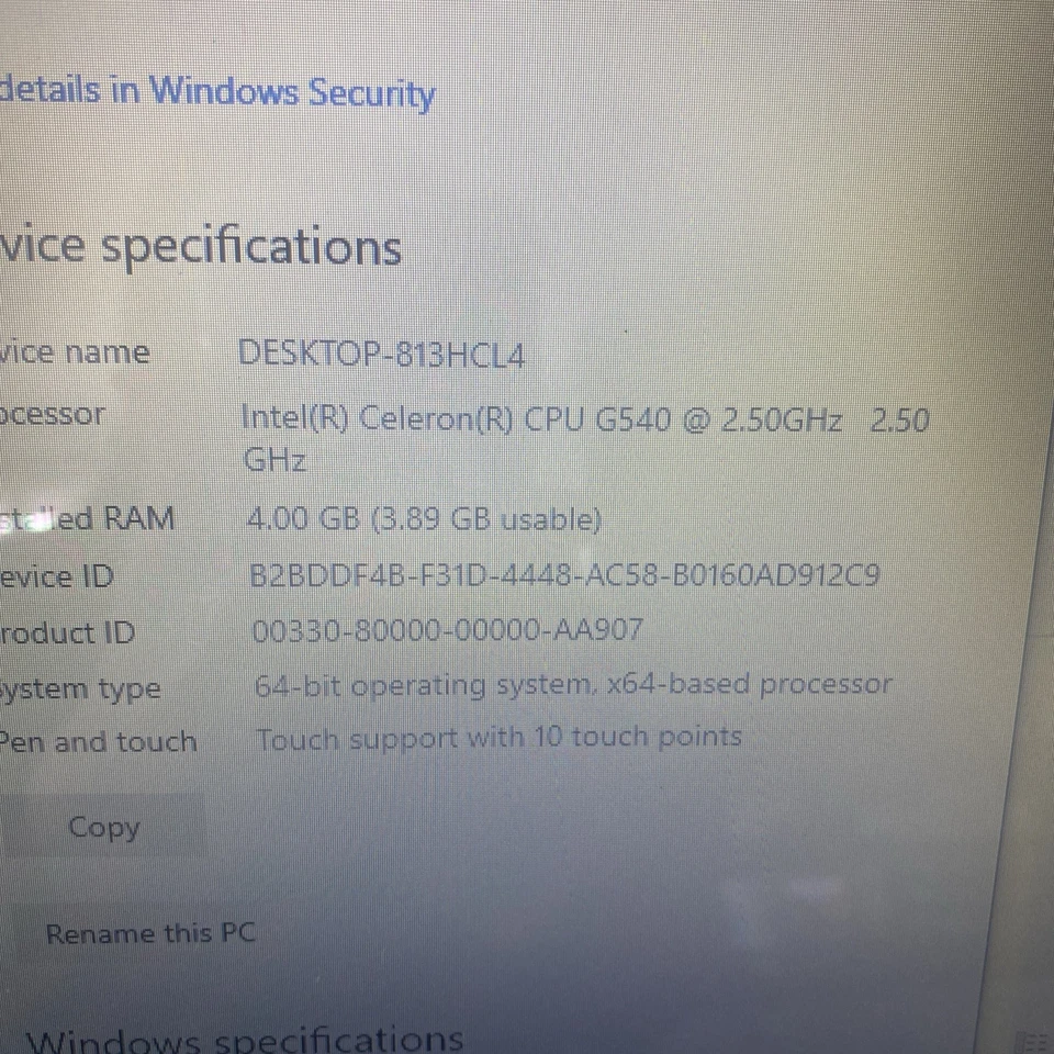 FEC AP3615 15”INTEL CELERON G540 2.50ghz 4gb 320hd ( Windows 10) - Image 2 of 4