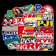 100PCS JDM Stickers Pack Car Motorcycle Racing Motocross Helmet Vinyl Decals Lot