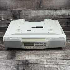 Sony ICF-CD513 White Under Cabinet AM/FM CD Clock Radio Mega Bass 16 Presets
