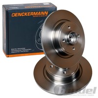 2X Denckermann Bremsscheiben 274Mm Voll Hinten Passend FüR Renault Grand