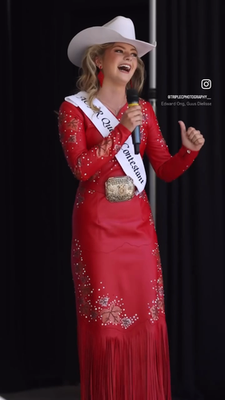 Red lambskin Rodeo Queen dress | eBay