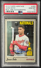 2019 Topps Heritage Real One Juan Soto #JSO PSA 10 Blue Ink Auto
