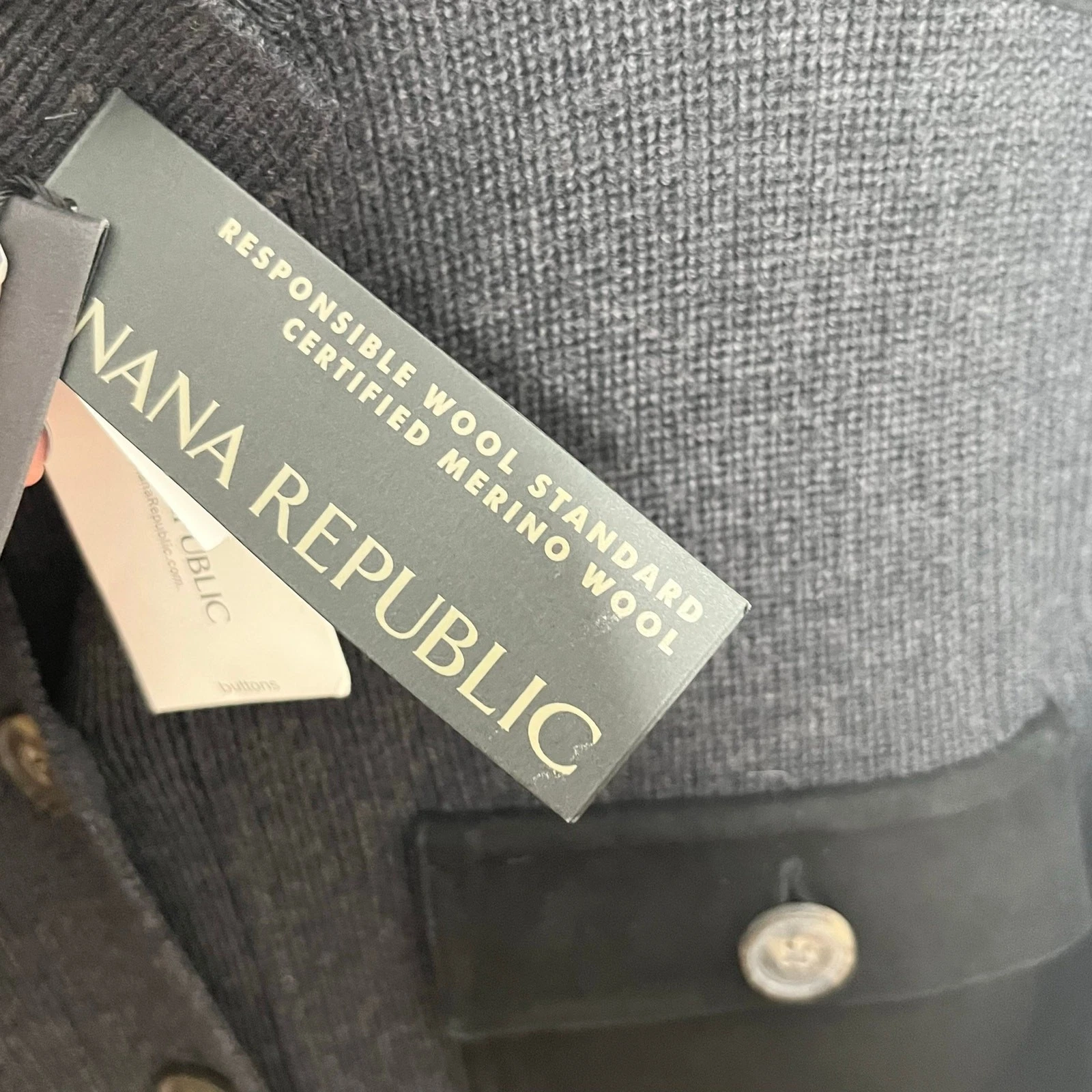 VETEMENTS Abito maglione donna Banana Republic lana merino scamosciata L grigio nero utility coat