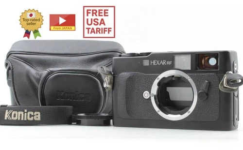 [Top MINT w/Case + Strap] Konica Hexar RF Black 35mm Film Camera Body From JAPAN
