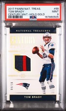 2017 NATIONAL TREASURES CENTURY MATERIALS HOLO GOLD #68 TOM BRADY 09/10 PSA 9
