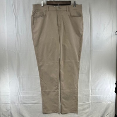 Peter Millar EB66 Performance Pants Mens 36/32 Khaki Tan Classic Fit Stretch