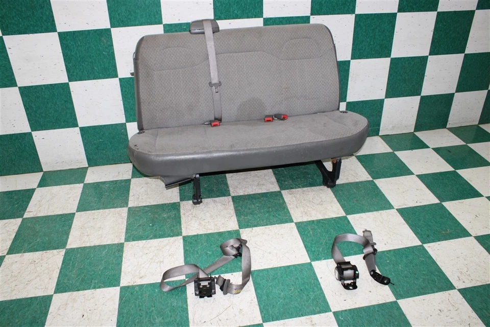19' EXPRESS Van *STAINS* Gray Cloth Rear 2nd Second Row Bench Seat Belts Set Foto 2 de 4