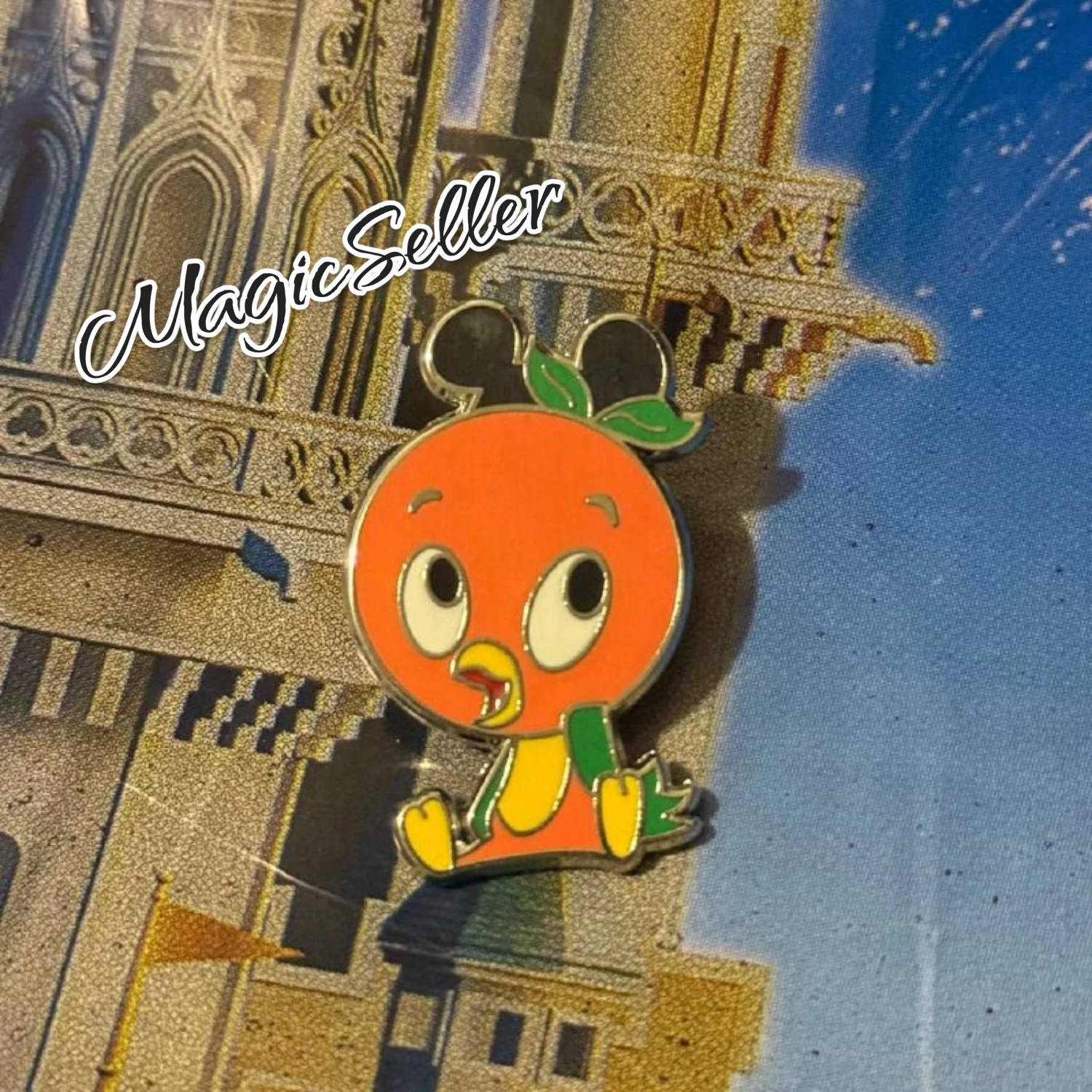 Disney Pin Orange Bird Wearing Mickey Mouse Ear Hat