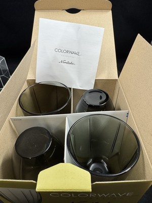 NORITAKE Colorwave Collection Four (4) 12 Oz. Tumblers Graphite Black Smoke NWT