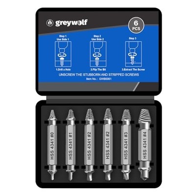 pcs Damaged Screw Extractor Set，Professional Grade Broken Bolt & Stripped 6
