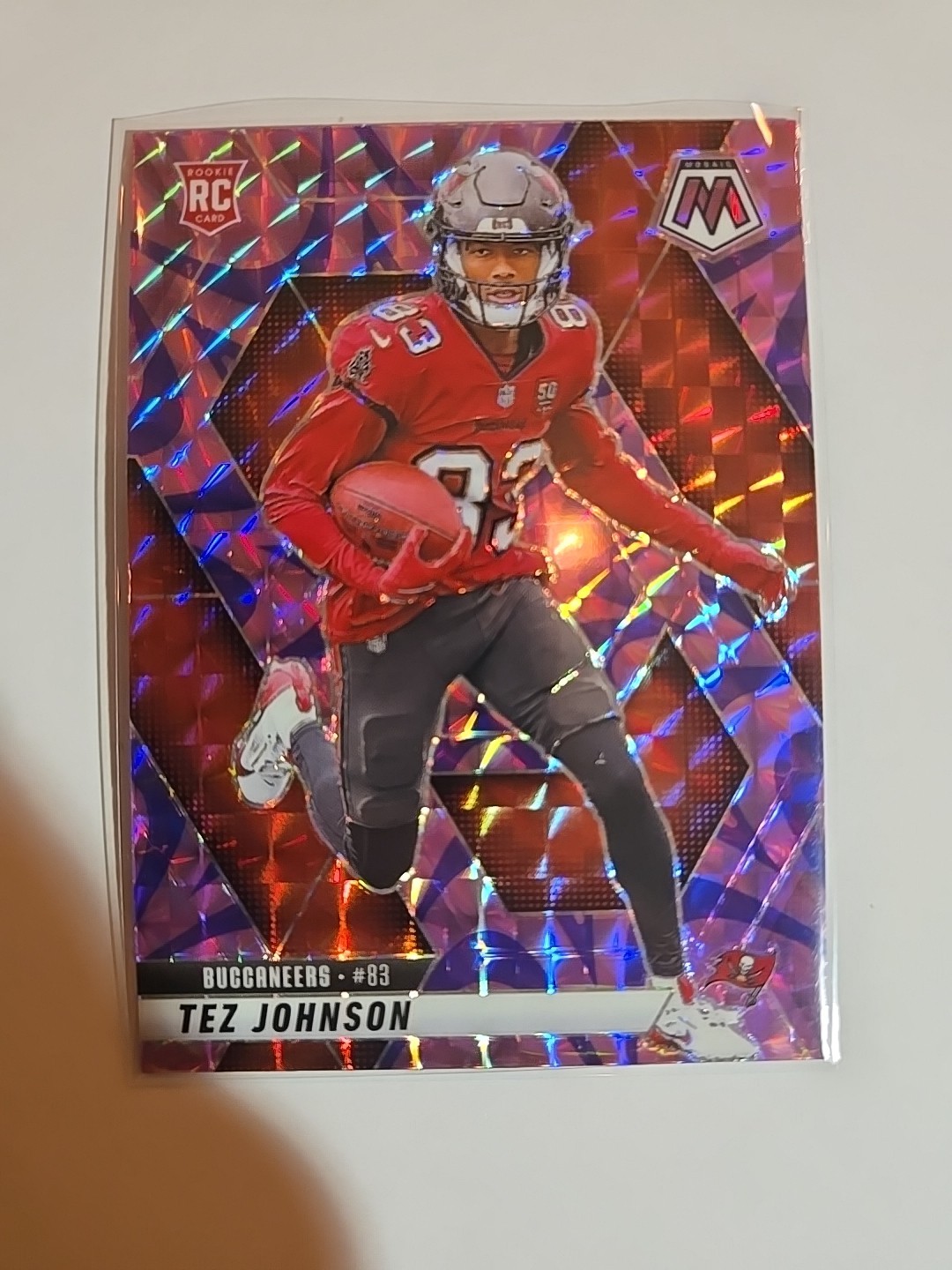 2025 Mosaic Tez Johnson #316 Reactive Purple Mosaic Rookie Card (RC) Tampa Bay