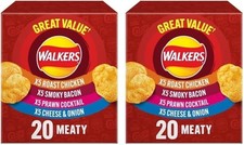 Walkers Meaty Variety Multipack Crisps Box 20x25 g (Pack of 2)