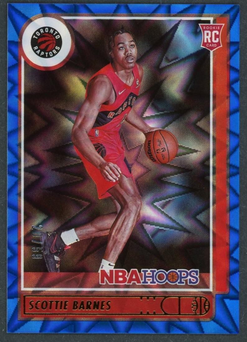 2021-22 Panini Hoops Scottie Barnes Blue Explosion /59 Rookie RC #227 Raptors