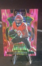 2025 Panini Select - Concourse Chase Brown #59 Pink Shock Prizm