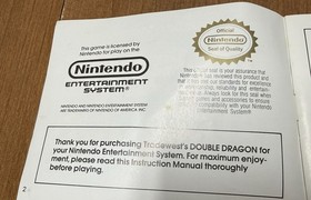 Original Nintendo NES Instruction Manual ONLY Double Dragon Book NES-WD-USA VTG
